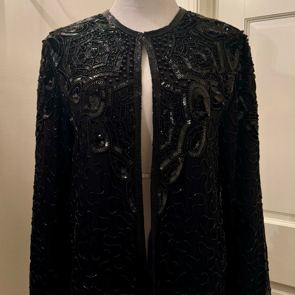 Vintage AP LTD. (UK) Sequined/Beaded Silk Cocktail Jacket